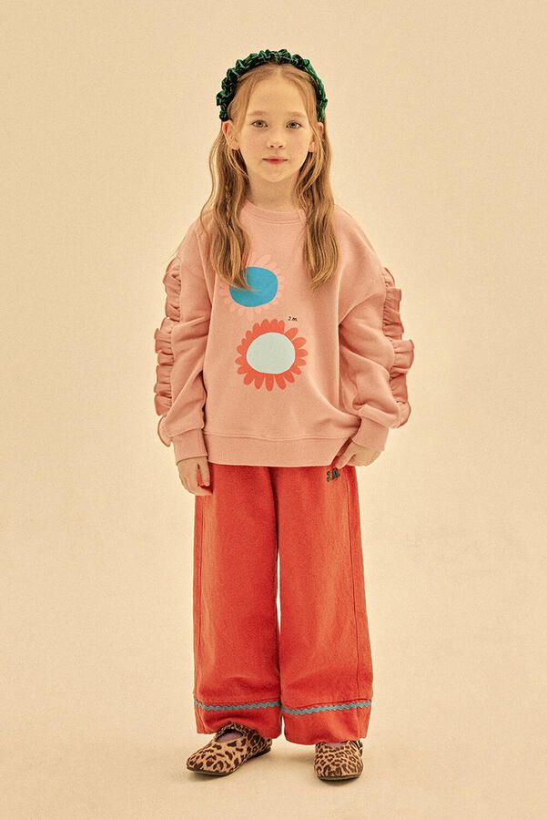 Jelly Mallow Meisjes Truien & Vesten Flower Ruffled Sweatshirt Roze - Foto 2