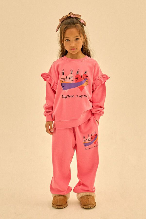 Jelly Mallow Meisjes Truien & Vesten Together Pigment Ruffled Sweatshirt Roze - Foto 2