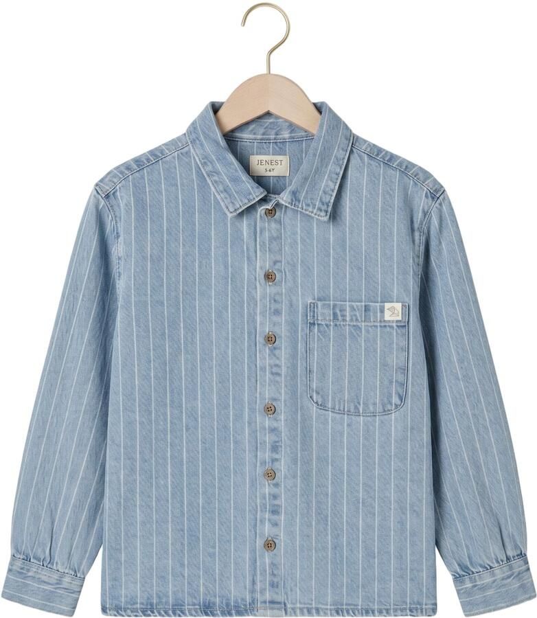 JENEST Jongens Overhemden Lef Stripe Overshirt Lichtblauw