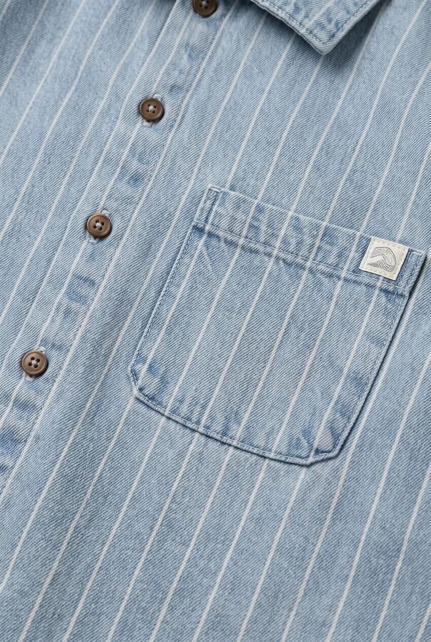 JENEST Jongens Overhemden Lef Stripe Overshirt Lichtblauw - Foto 3