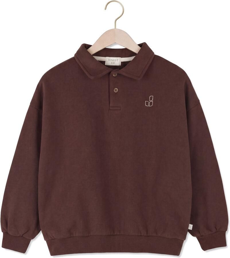 JENEST Jongens Truien & Vesten Cameron Polo Sweater Bruin