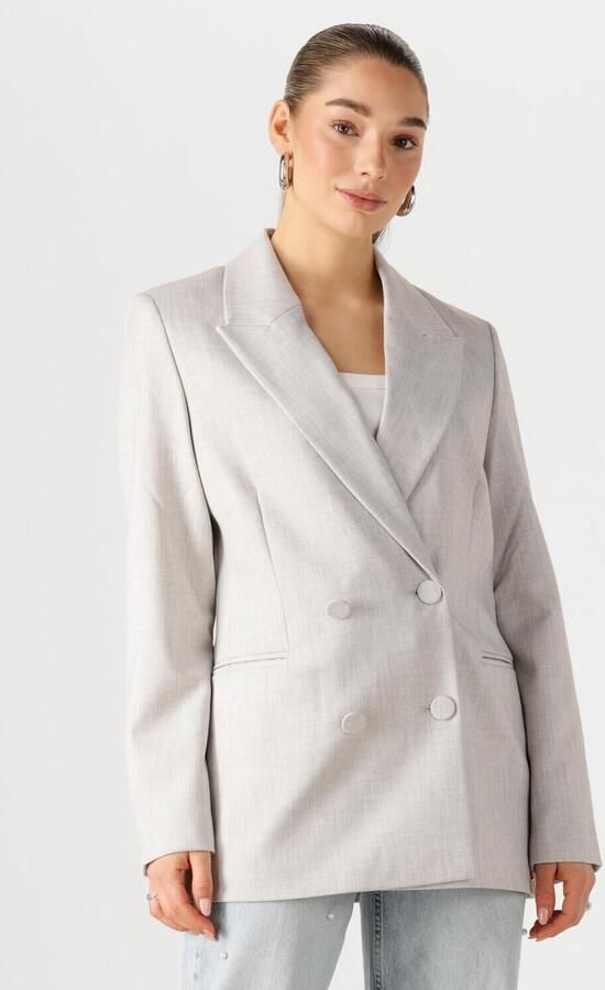 JOSH V gemêleerde rechtvallende blazer DILLEN grijs melange - Foto 4