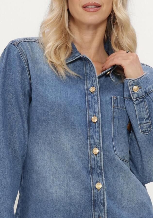 JOSH V denim blouse met slijtage lichtblauw - Foto 4