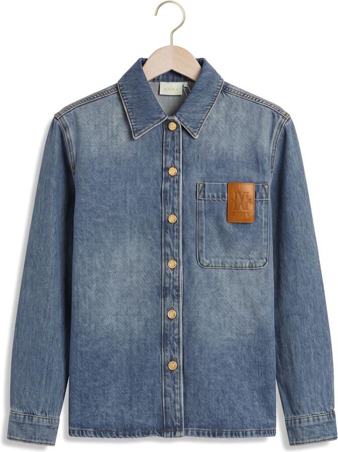 JOSH V denim blouse met slijtage lichtblauw - Foto 2