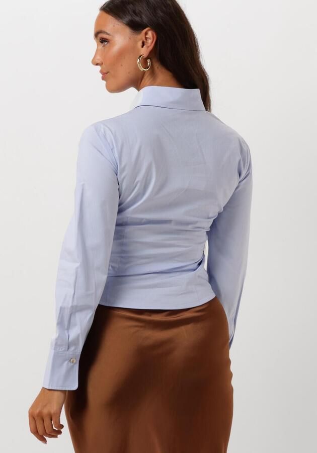 JOSH V SACHA slim fit blouse lichtblauw