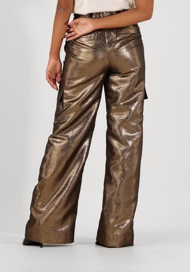 JOSH V high waist straight fit cargobroek Ali goudkleurig