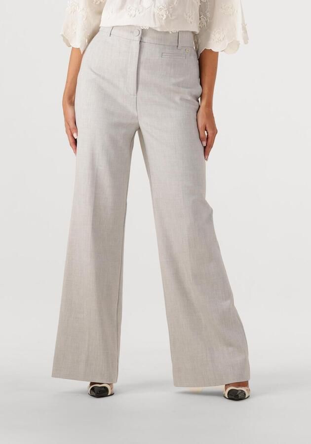 JOSH V gemêleerde high waist wide leg broek KATE grijs melnage - Foto 4