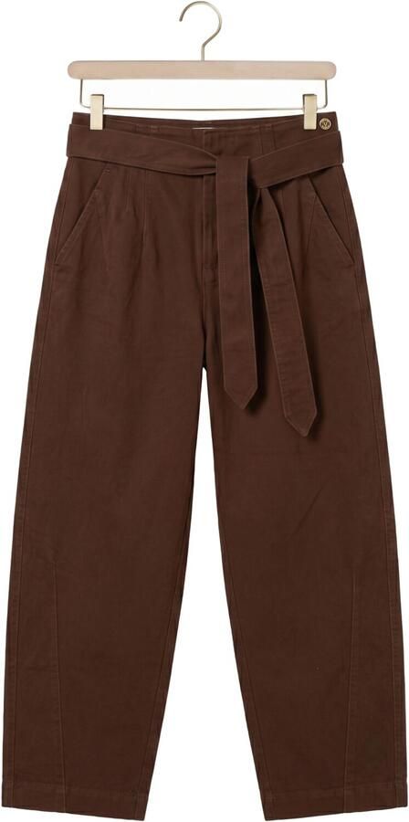 JOSH V denim barrel broek met ceintuur donkerbruin - Foto 4