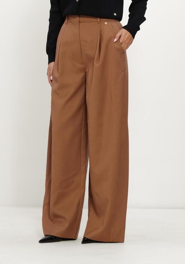 JOSH V barrel broek met plooien cognac