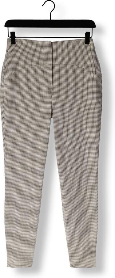 JOSH V geruite high waist slim fit broek Mieke bruin - Foto 2