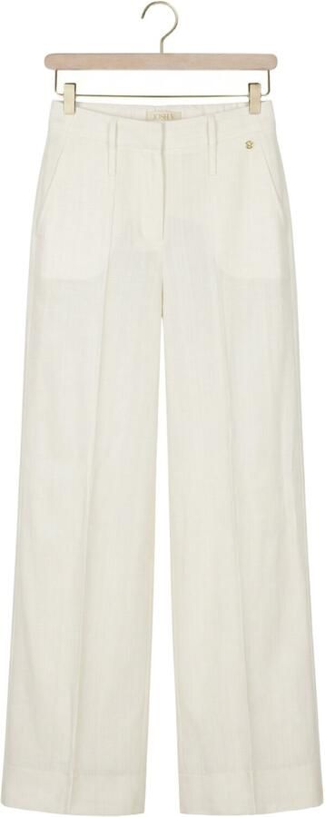 JOSH V broek met hoge taille en wide leg ecru - Foto 4