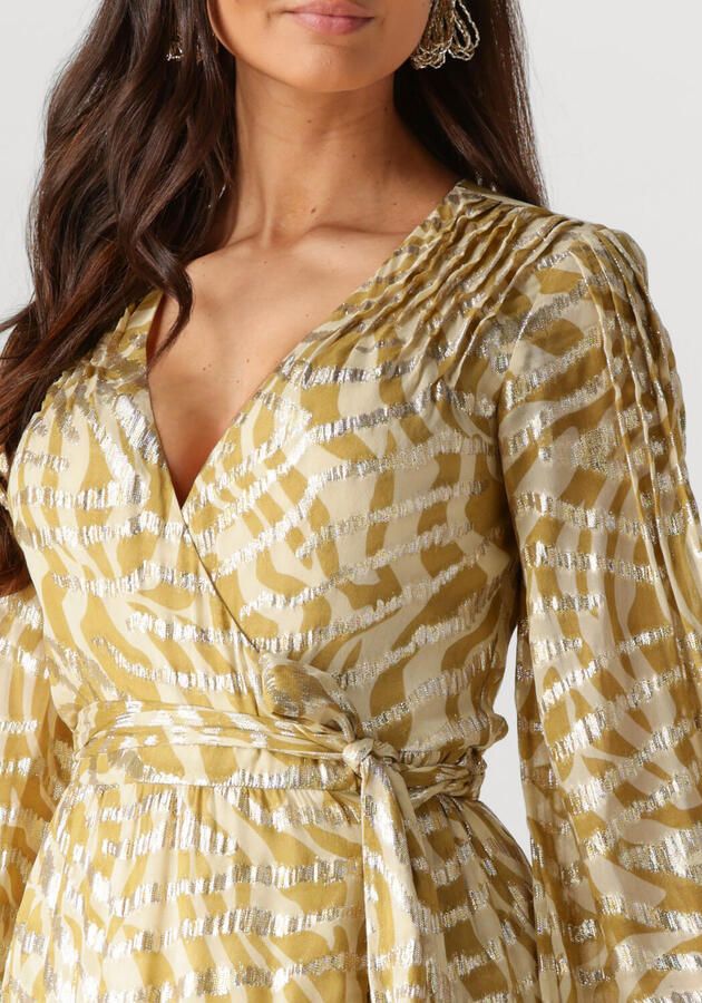 JOSH V wikkel- overslagjurk goud