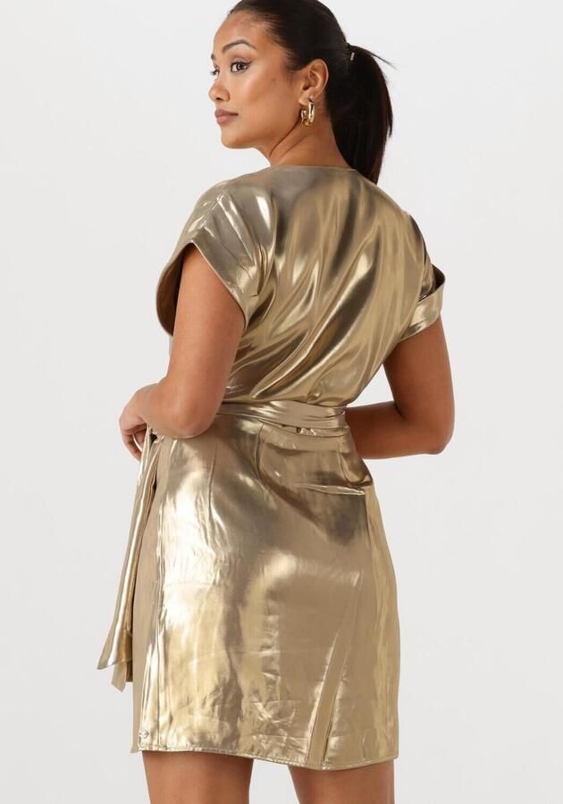 JOSH V wikkel- overslagjurk goud