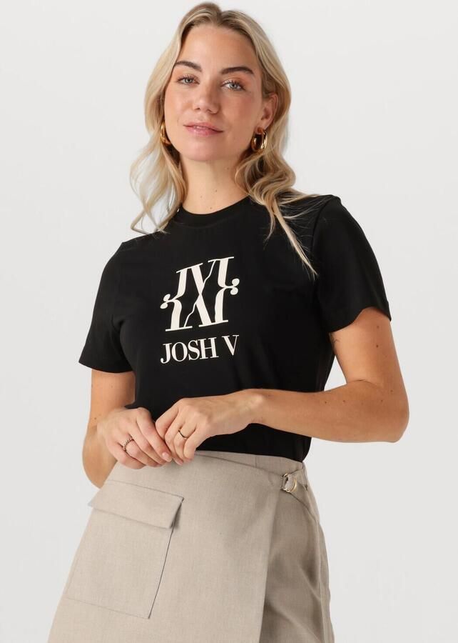 JOSH V Dames Tops & T-shirts Jv Dorie Monogram Slim Fit T-shirt Zwart - Foto 4