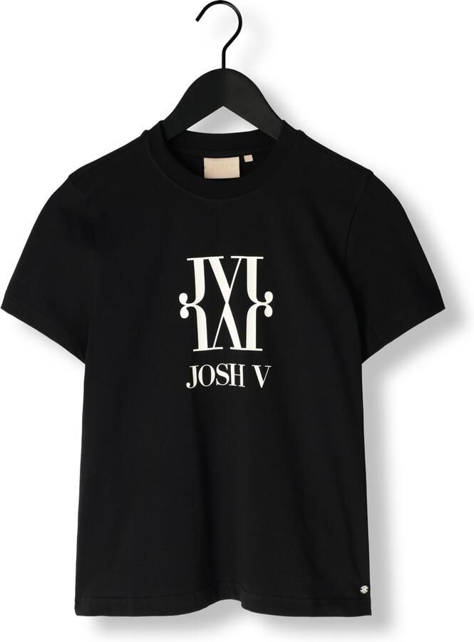 JOSH V Dames Tops & T-shirts Jv Dorie Monogram Slim Fit T-shirt Zwart
