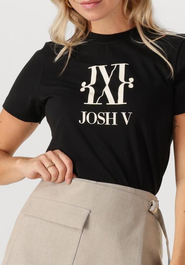 JOSH V Dames Tops & T-shirts Jv Dorie Monogram Slim Fit T-shirt Zwart - Foto 2