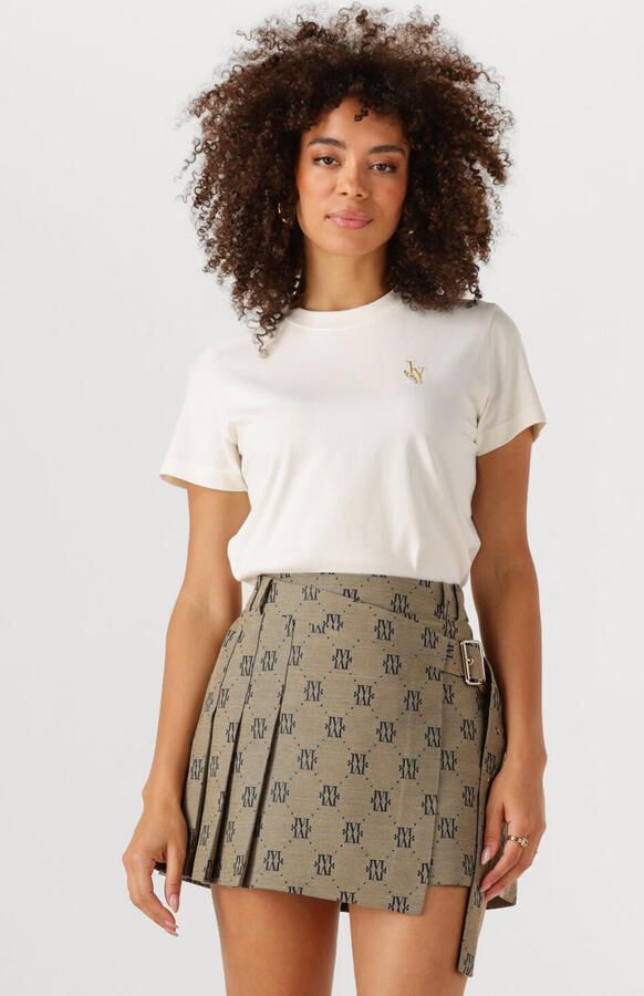 JOSH V Dames Tops & T-shirts Jv Zoe Embroidery Slim Fit T-shirt Ecru - Foto 4