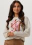 JOSH V sweater Emilia met tekst grijs melange lichtroze - Thumbnail 1