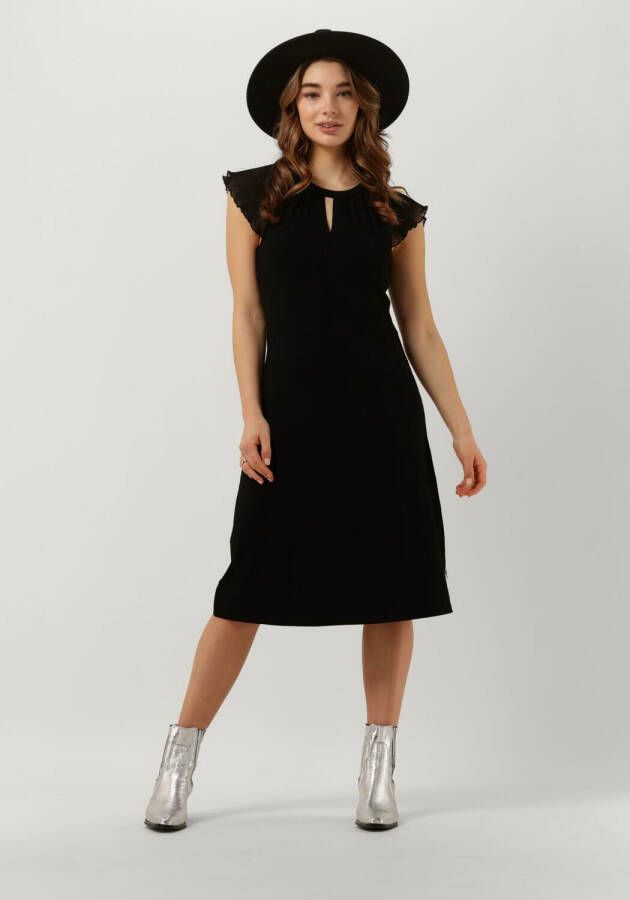 JANSEN Amsterdam semi-transparante jurk Denver met open detail zwart