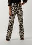 JANSEN Amsterdam high waist flared broek Perth met zebraprint zwart beige - Thumbnail 1