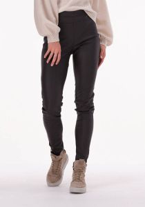 Knit-ted Faux leather legging Amber bruin