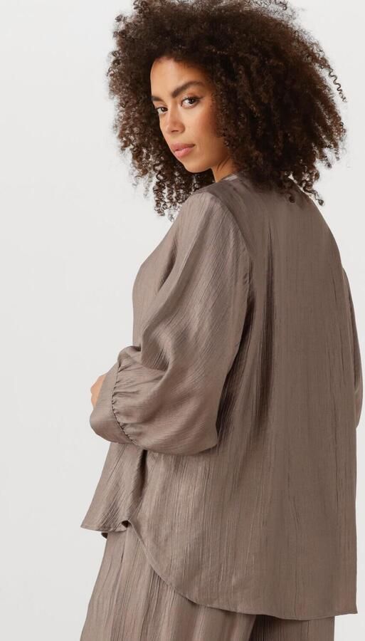 KNIT-TED Dames Blouses Chris Taupe - Foto 3