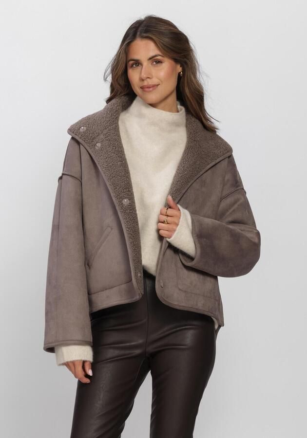 KNIT-TED Dames Jassen Jill Jacket Taupe