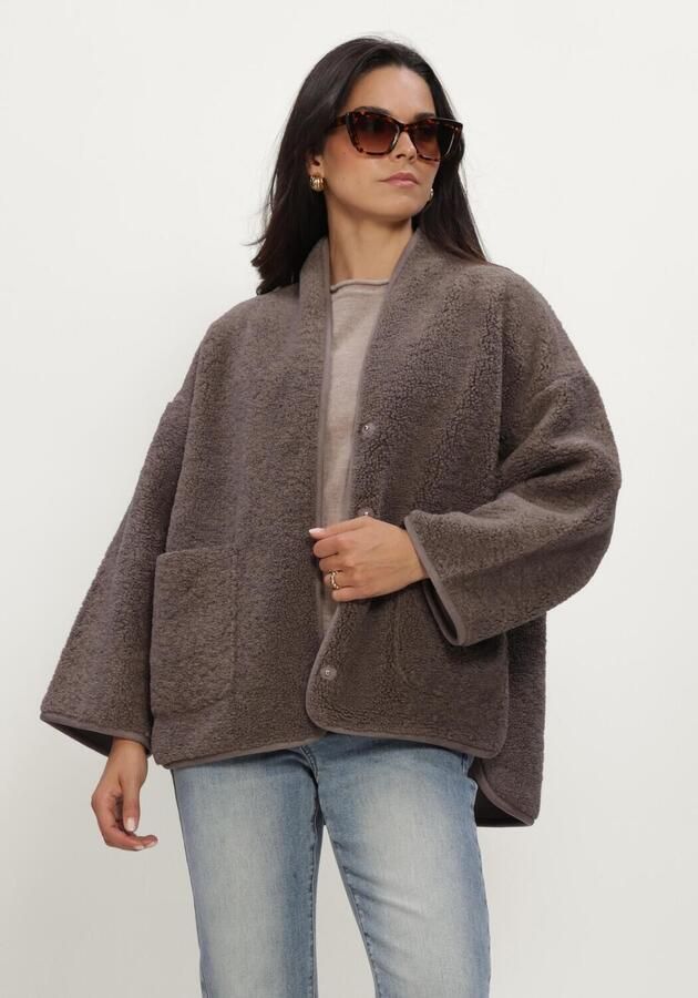 KNIT-TED Dames Jassen Joko Jacket Taupe