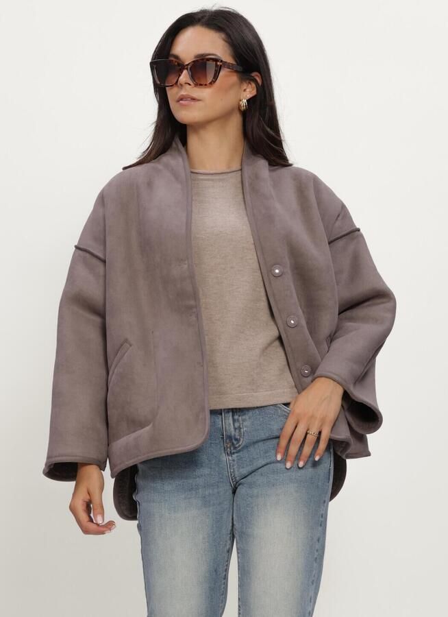 KNIT-TED Dames Jassen Joko Jacket Taupe - Foto 3