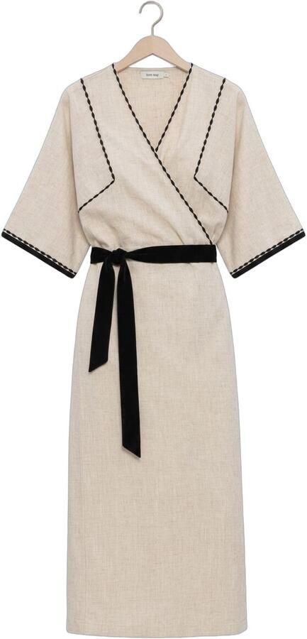 KNIT-TED Dames Jurken Maui Beige - Foto 4