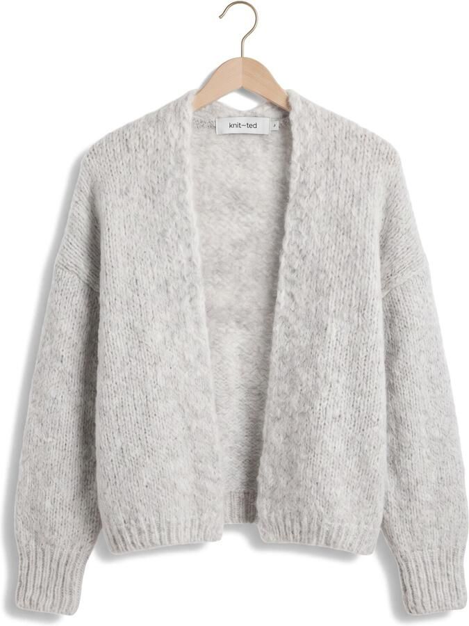 KNIT-TED Dames Truien & Vesten Becky Cardigan Lichtgrijs - Foto 2