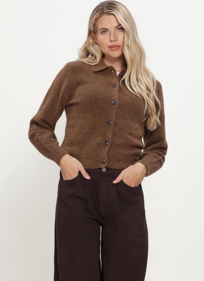 KNIT-TED Dames Truien & Vesten Danny Cardigan Bruin