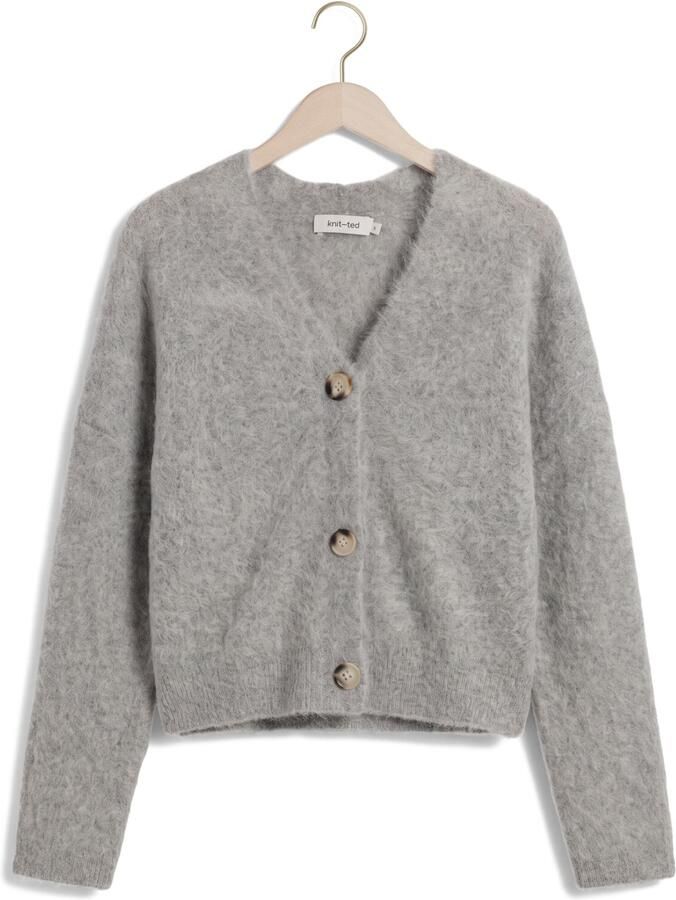KNIT-TED Dames Truien & Vesten Maris Cardigan Lichtgrijs - Foto 2