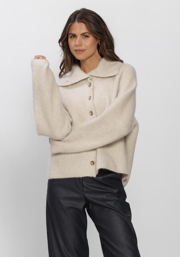 KNIT-TED Dames Truien & Vesten Milo Cardigan Beige