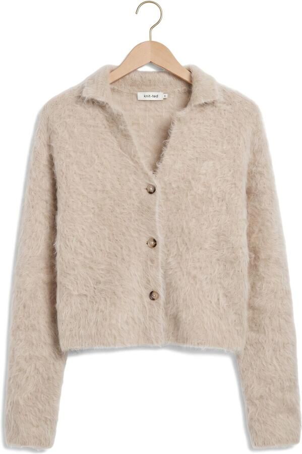 KNIT-TED Dames Truien & Vesten Niki Cardigan Beige - Foto 4