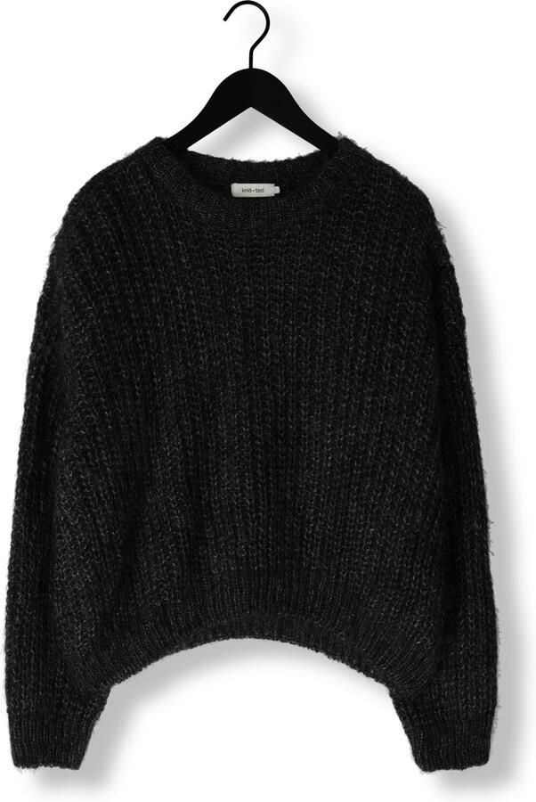 Knit-ted Zwarte Mohair Trui Phoebe Black Dames - Foto 3