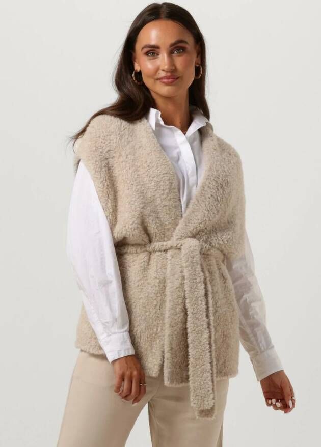 Knit-ted Stijlvolle Mouwloze Trui Beige Dames