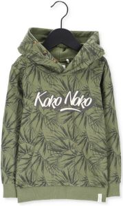 Koko Noko hoodie met bladprint groen