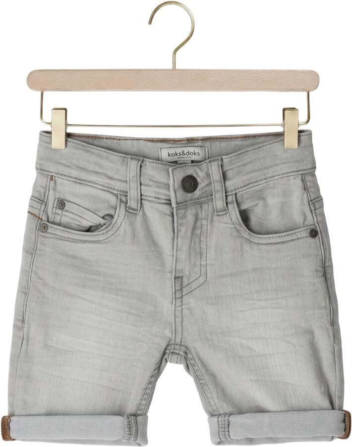 Koko Noko regular waist short grey denim Korte broek Grijs Effen