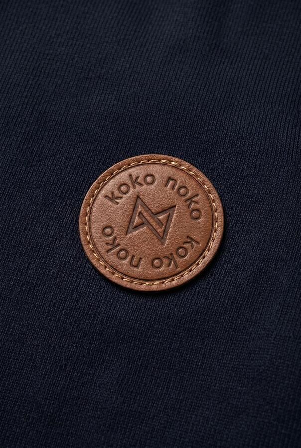 Koko Noko rechtvallende sweater donkerblauw Jongens Stretchkatoen Polokraag
