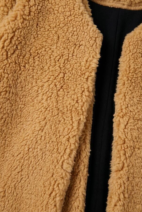 Koko Noko rechtvallend teddy gilet bruin Meisjes Polyester Ronde hals