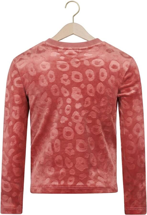 Koko Noko fluwelen rechtvallende longsleeve met print rood Meisjes Polyester Col - Foto 2