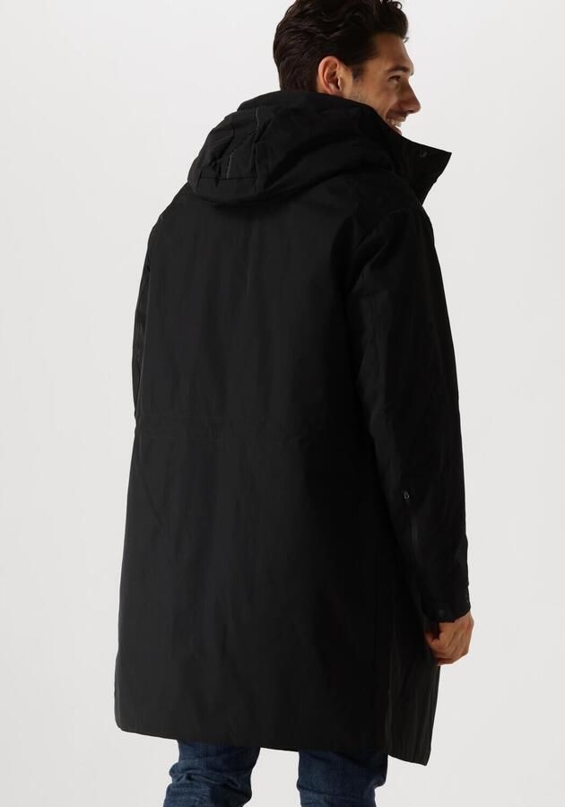 Krakatau Zwarte Parka Jas voor Mannen Black Heren