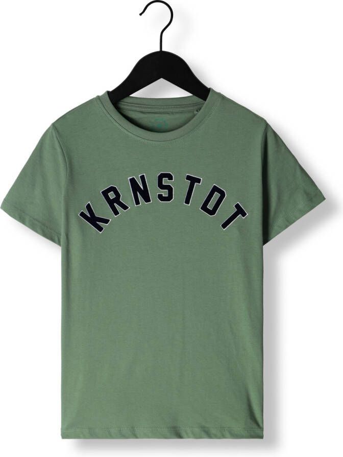 Kronstadt Groene T-shirt Timmi Organic recycled Flock Print Tee