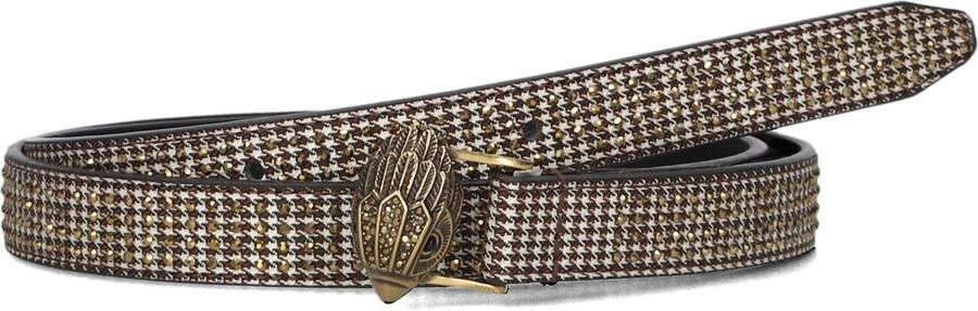 Kurt Geiger riem Eagle met studs en pied-de-poule print zwart wit