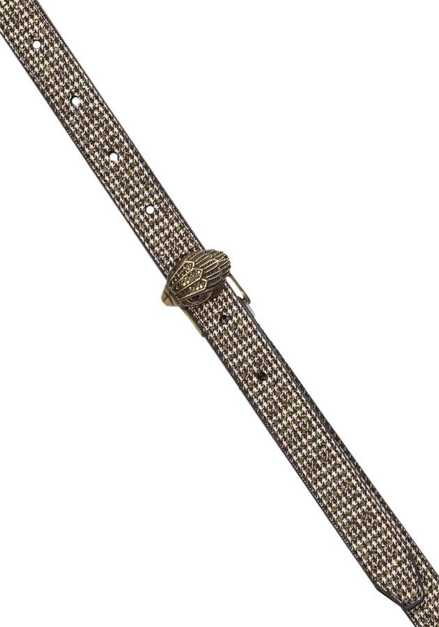 Kurt Geiger riem Eagle met studs en pied-de-poule print zwart wit - Foto 2