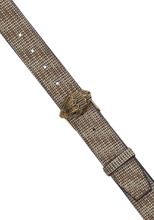 Kurt Geiger riem Kensington met studs en pied-de-poule print beige - Foto 2