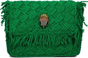Kurt Geiger crossbody tas Crochet Fringe Kensington groen