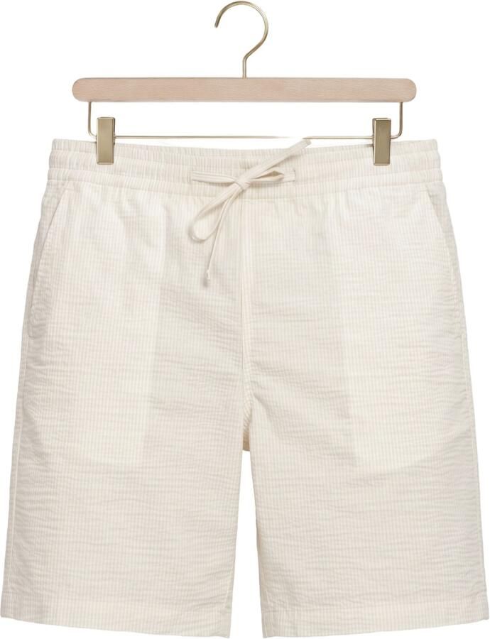 LACOSTE Heren Broeken Relaxed Fit Waffle Texture Shorts Creme - Foto 2