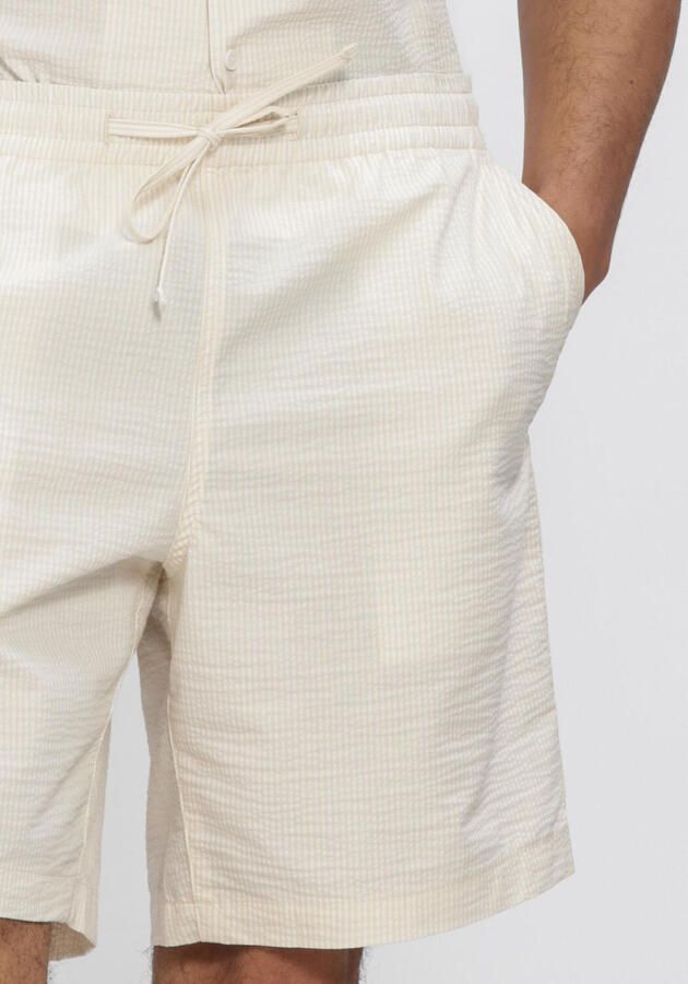 LACOSTE Heren Broeken Relaxed Fit Waffle Texture Shorts Creme - Foto 4